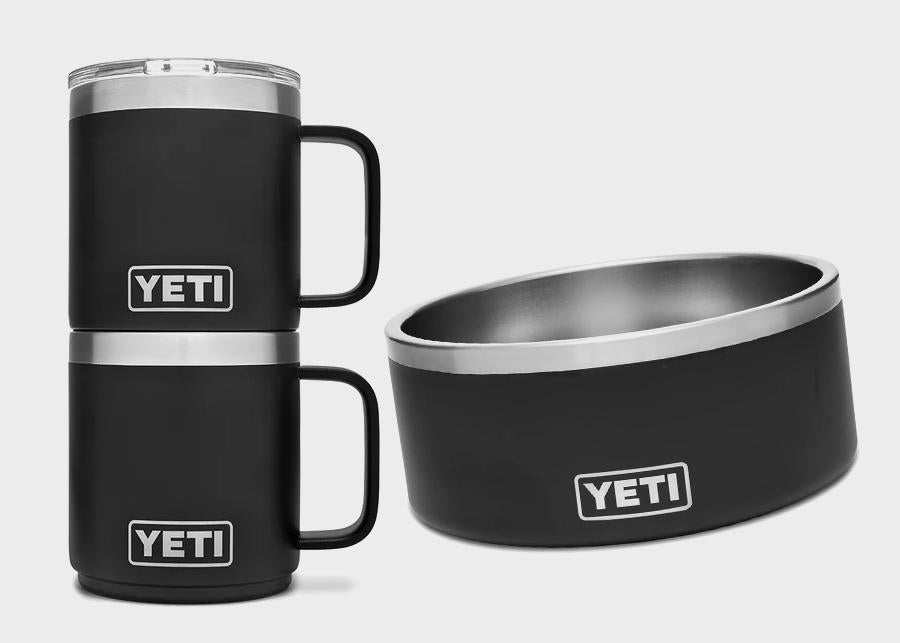 Yeti Dog Bowl & Set of 2 Stackable Mugs